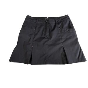Nike Golf Tour Performance Skort Womens 10 Black Pinstripe Dri-FIT Pleated Skirt